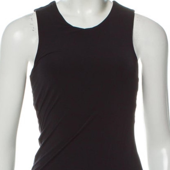 Calvin Klein Collection Sleeveless Solid Black Midi Dress - Picture 5 of 13